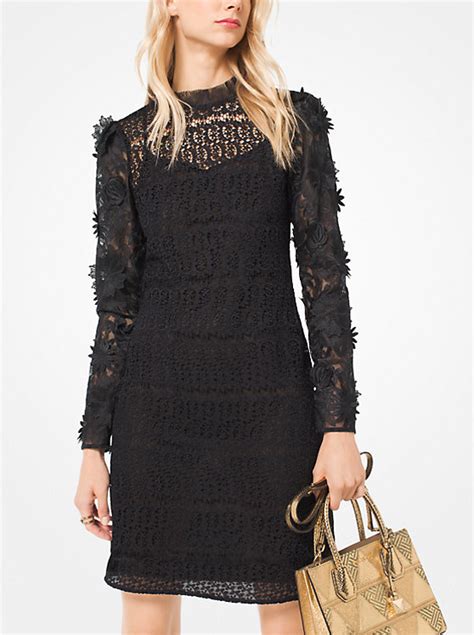 michael kors floral appliqué lace dress